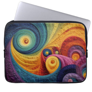 Abstraktes Spiral Muster Farbige 3D Wirbel Textur Laptopschutzhülle