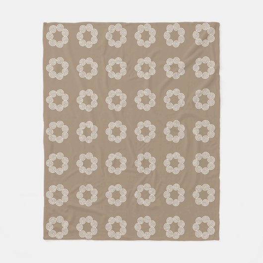 Abstraktes Spiralkreismuster auf Lucky Beige Fleecedecke (Vorderseite)