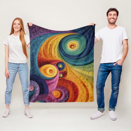 Abstraktes Spiralmuster Farbige 3D-Wirbeltextur Fleecedecke (Beispiel)