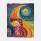 Abstraktes Spiralmuster Farbige 3D-Wirbeltextur Fleecedecke (Vorderseite)