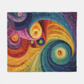Abstraktes Spiralmuster Farbige 3D-Wirbeltextur Fleecedecke (Vorderseite (Horizontal))