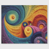 Abstraktes Spiralmuster Farbige 3D-Wirbeltextur Geschenkpapier (Flach)