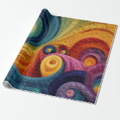Abstraktes Spiralmuster Farbige 3D-Wirbeltextur Geschenkpapier (Ungerollt)