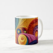 Abstraktes Spiralmuster Farbige 3D-Wirbeltextur Kaffeetasse (VorderseiteRechts)