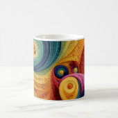 Abstraktes Spiralmuster Farbige 3D-Wirbeltextur Kaffeetasse (Mittel)