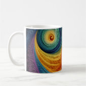Abstraktes Spiralmuster Farbige 3D-Wirbeltextur Kaffeetasse (Links)