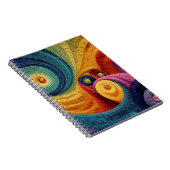 Abstraktes Spiralmuster Farbige 3D-Wirbeltextur Notizblock (Rechte Seite)