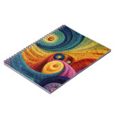 Abstraktes Spiralmuster Farbige 3D-Wirbeltextur Notizblock (Linke Seite)