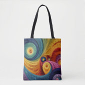 Abstraktes Spiralmuster Farbige 3D-Wirbeltextur Tasche (Vorderseite)