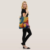 Abstraktes Spiralmuster Farbige 3D-Wirbeltextur Tasche (Am Model)