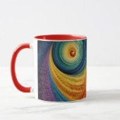 Abstraktes Spiralmuster Farbige 3D-Wirbeltextur Tasse (Links)
