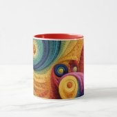 Abstraktes Spiralmuster Farbige 3D-Wirbeltextur Tasse (Zentrum)