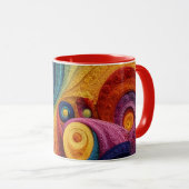 Abstraktes Spiralmuster Farbige 3D-Wirbeltextur Tasse (VorderseiteRechts)