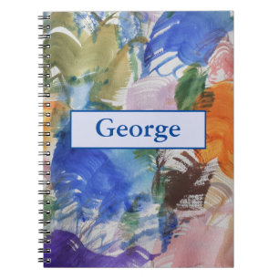 Abstraktes SpiralNotebook mit Farbdruck Notizblock