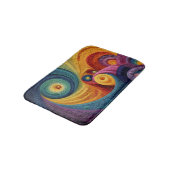 Abstraktes Spiralpattern Farbige 3D-Wirbeltextur Badematte (Schrägansicht)