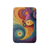 Abstraktes Spiralpattern Farbige 3D-Wirbeltextur Badematte (Vorderseite Vertikal)