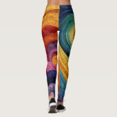 Abstraktes Spiralpattern Farbige 3D-Wirbeltextur Leggings (Rückseite)