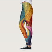 Abstraktes Spiralpattern Farbige 3D-Wirbeltextur Leggings (Links)