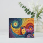 Abstraktes Spiralpattern Farbige 3D-Wirbeltextur Postkarte (Stehend Vorderseite)