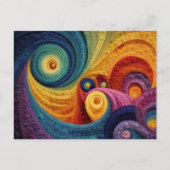 Abstraktes Spiralpattern Farbige 3D-Wirbeltextur Postkarte (Vorderseite)