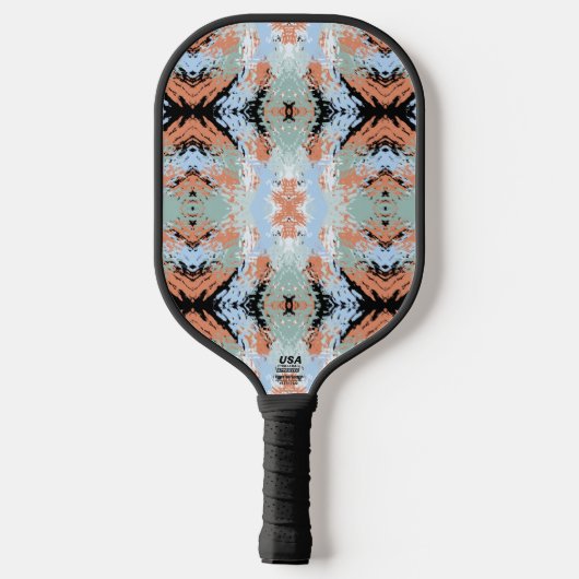 Abstraktes Split Ends Muster und sanfte Pastelltön Pickleball Schläger (Rückseite)