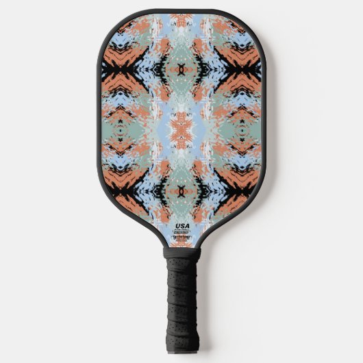 Abstraktes Split Ends Muster und sanfte Pastelltön Pickleball Schläger (Vorderseite)