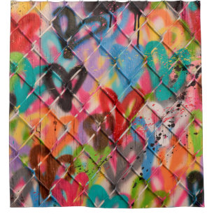 Abstraktes Spray Paint Texture Background Art, Str Duschvorhang