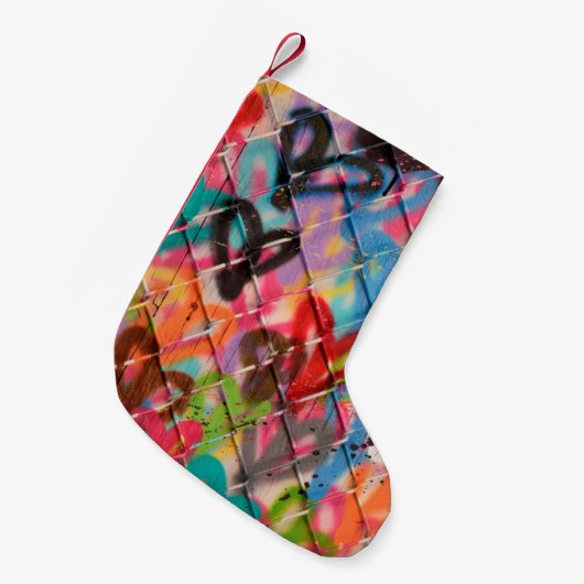 Abstraktes Spray Paint Texture Background Art, Str Kleiner Weihnachtsstrumpf (Vorderansicht (hängend))