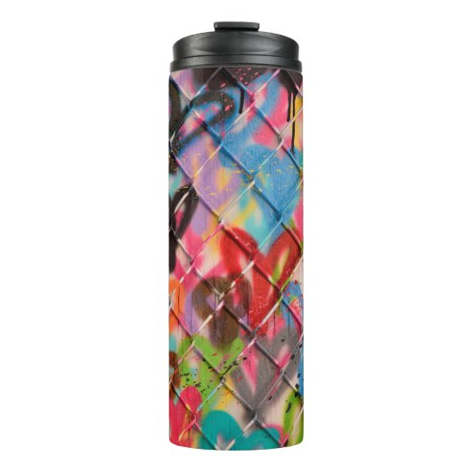 Abstraktes Spray Paint Texture Background Art, Str Thermosbecher (Vorderseite)