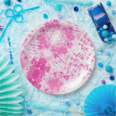 Abstraktes Spray von rosa Farbe Pappteller (Party)