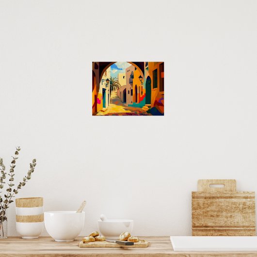 Abstraktes Stadtbild Canvas Print | zeitgemäß Poster (Küche)