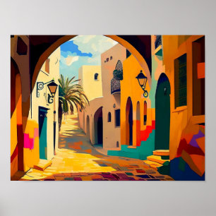 Abstraktes Stadtbild Canvas Print zeitgemäß Poster