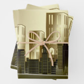 Abstraktes Stadtbild Golden Architecture Geschenkpapier Set (Beispiel)