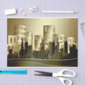 Abstraktes Stadtbild Golden Architecture Seidenpapier (Handwerk)