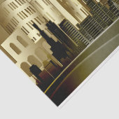 Abstraktes Stadtbild Golden Architecture Seidenpapier (Ausschnitt)