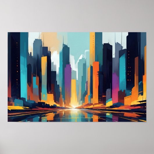 Abstraktes Stadtbild Moderne Architektur Hintergru Poster (Vorne)