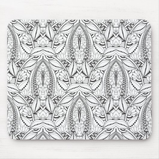 Abstraktes Stammes- Gekritzel Mousepad (Vorne)