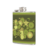 Abstraktes Star & Circles-Muster Flachmann (Links)