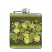 Abstraktes Star & Circles-Muster Flachmann (Vorderseite)