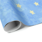 Abstraktes Starry Blue Sky Wrapping Paper Geschenkpapier (Rolleneckpunkt)