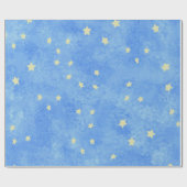 Abstraktes Starry Blue Sky Wrapping Paper Geschenkpapier (Flach)
