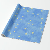 Abstraktes Starry Blue Sky Wrapping Paper Geschenkpapier (Ungerollt)