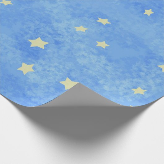 Abstraktes Starry Blue Sky Wrapping Paper Geschenkpapier (Ecke)