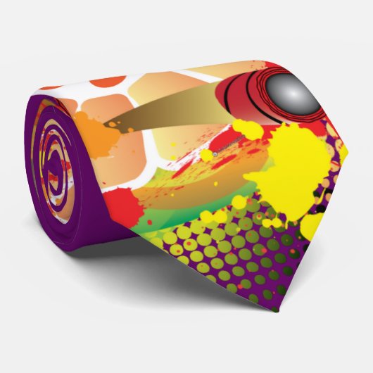 Abstraktes Steelpan mit Pansticks und Paint Splash Krawatte (Gerollt)