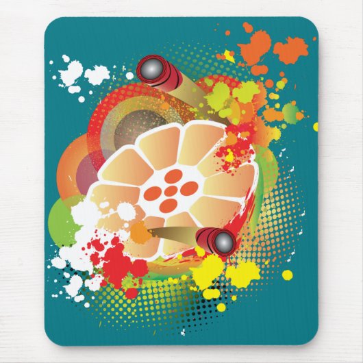 Abstraktes Steelpan mit Pansticks und Paint Splash Mousepad (Vorne)