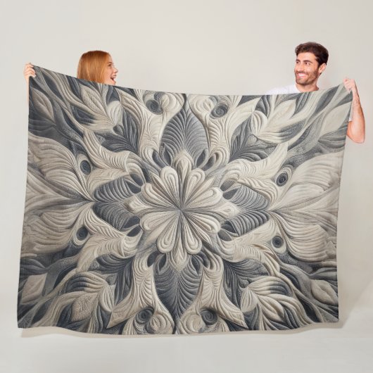 Abstraktes Steppdesign Fleecedecke (Beispiel)