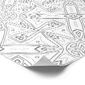 Abstraktes Sternfliesenmuster Malvorlage Design Poster (Ecke)