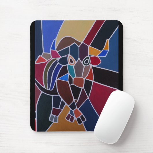 Abstraktes Stiergemälde von Alfred Fox Mousepad (Mit Mouse)