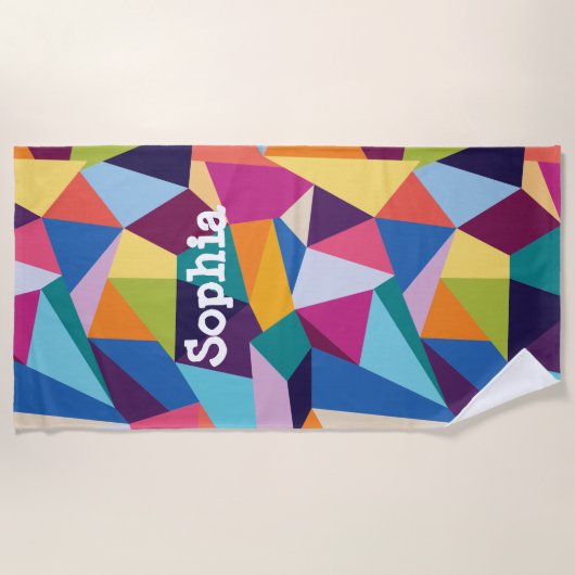 Abstraktes Strandtuch mit individuellem Text (Vorderseite)