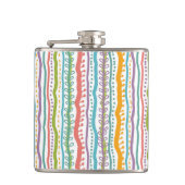 Abstraktes Streifen-Vertikale-Muster Flachmann (Vorderseite)